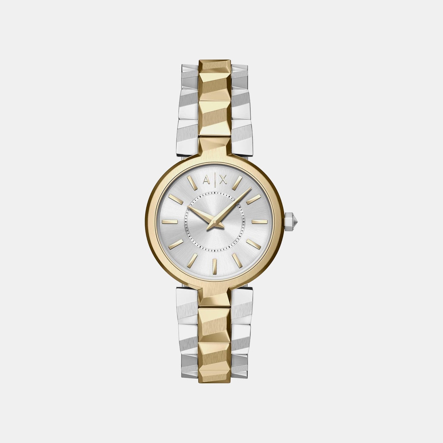Women Quartz Silver Dial Analog Stainless Steel Watch AX4406