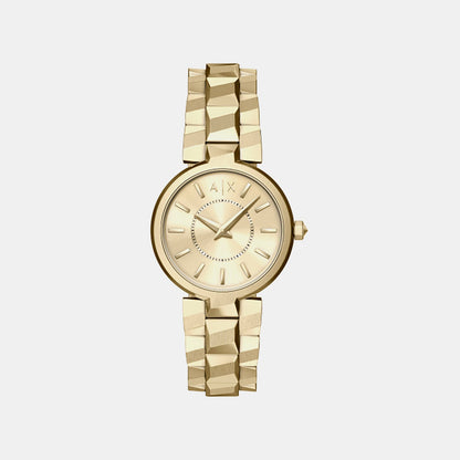 Women Quartz Brown Dial Analog Stainless Steel Watch AX4407