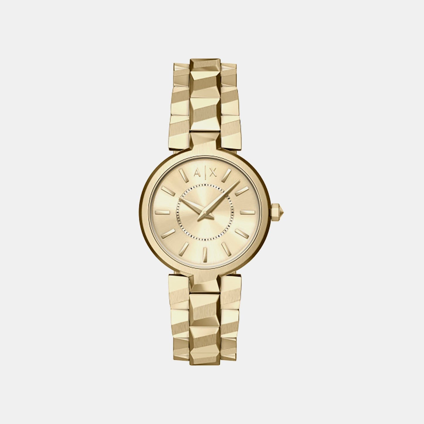 Women Quartz Brown Dial Analog Stainless Steel Watch AX4407
