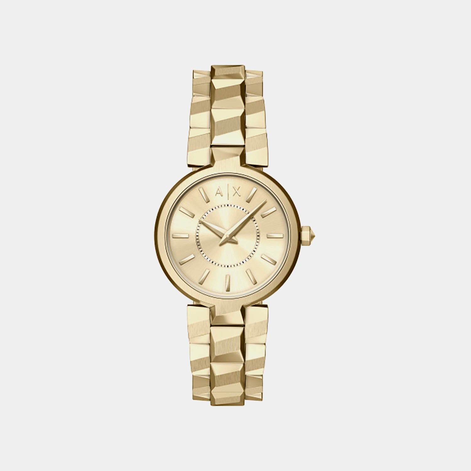 Women Quartz Brown Dial Analog Stainless Steel Watch AX4407