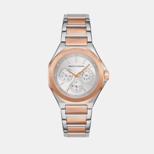 Women Quartz Grey Dial Multi-Function Stainless Steel Watch AX4623