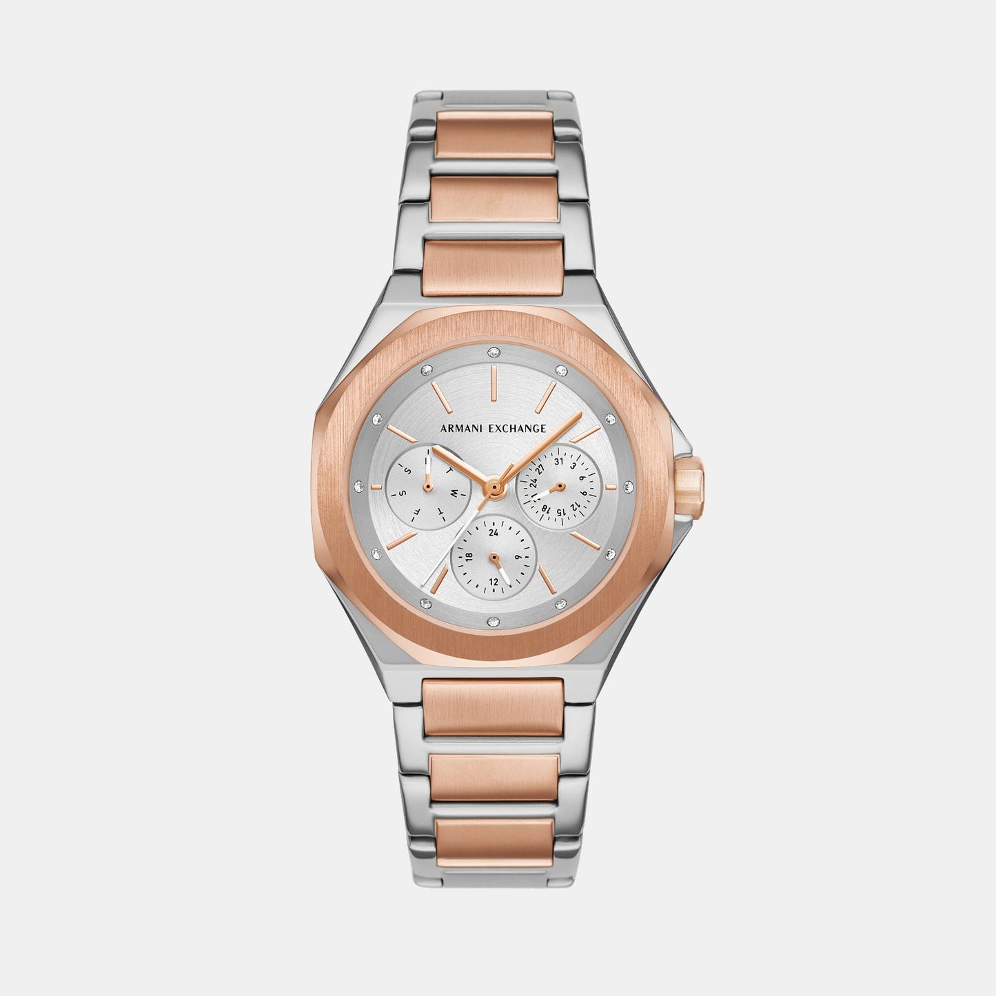 Women Quartz Grey Dial Multi-Function Stainless Steel Watch AX4623