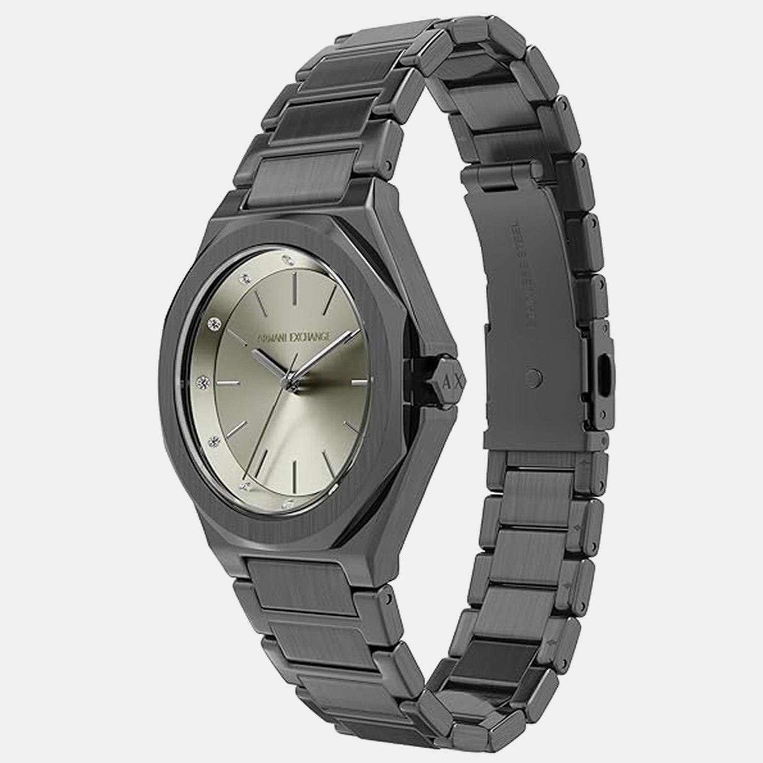 Women Quartz Silver Dial Analog Stainless Steel Watch AX4625