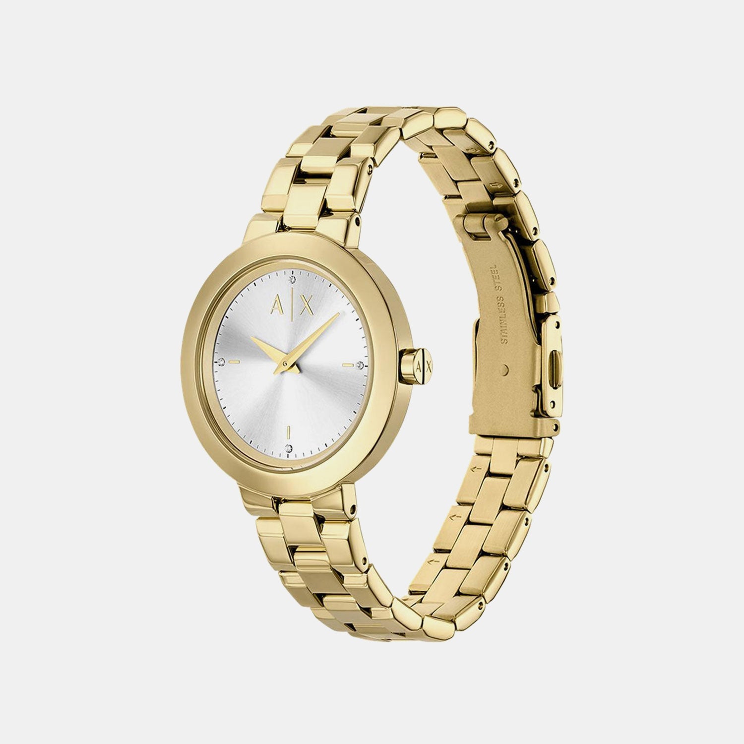 Women Quartz Blue Dial Analog Stainless Steel Watch AX5180