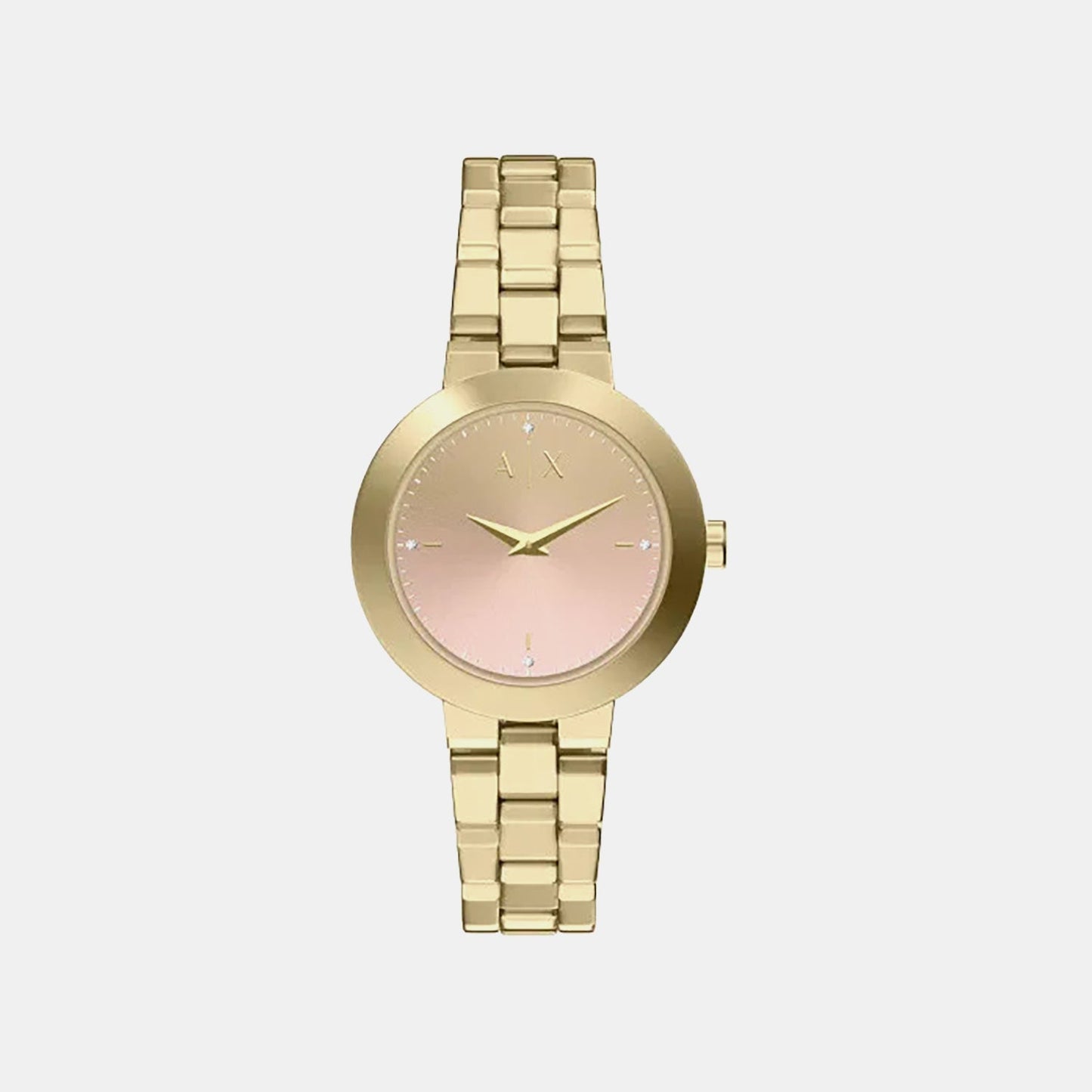 Women Quartz Black Dial Analog Stainless Steel Watch AX5182