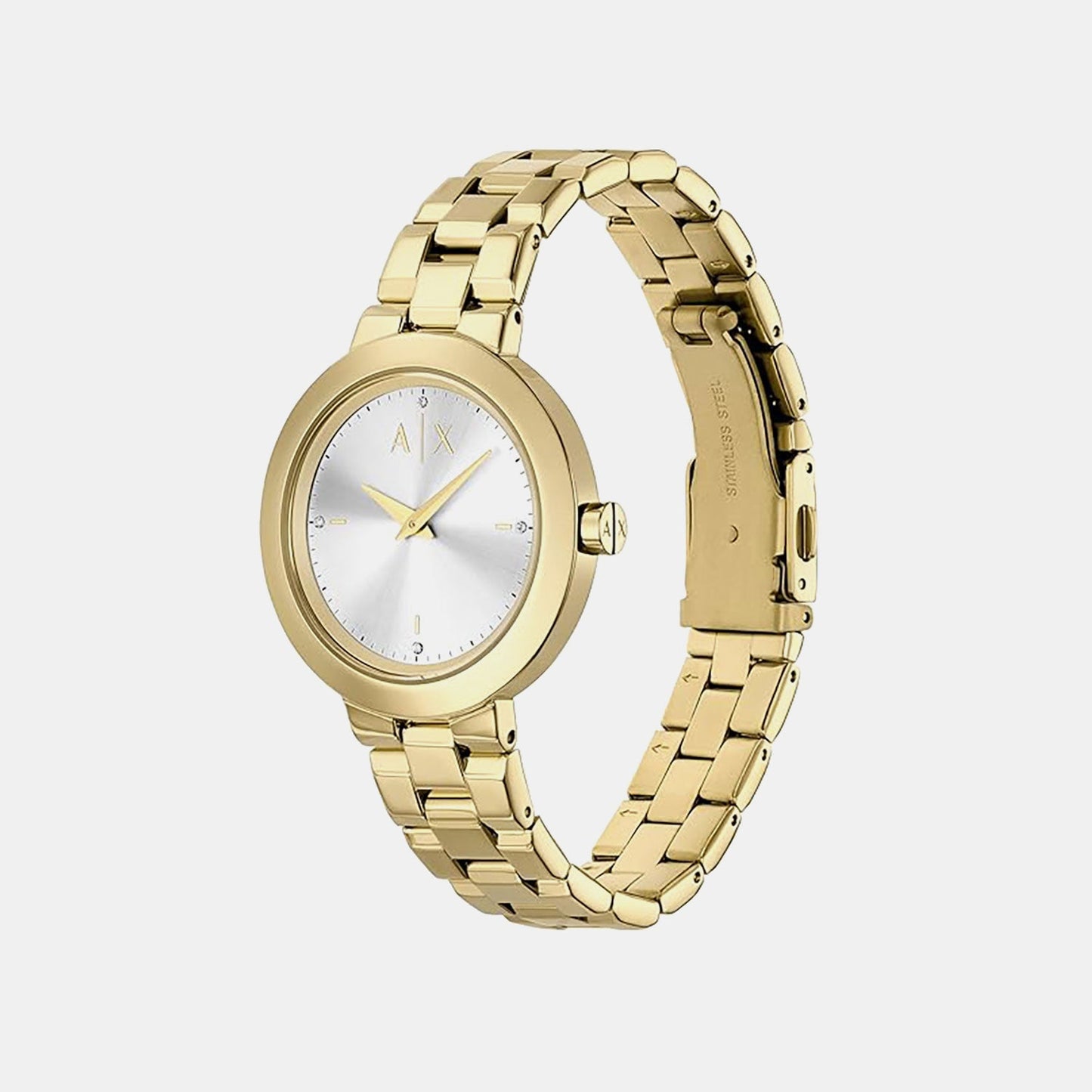 Women Quartz Blue Dial Analog Stainless Steel Watch AX5814