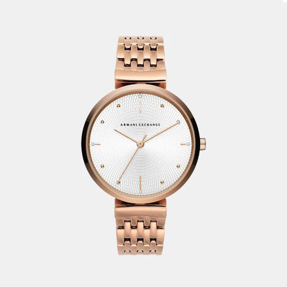 Women Quartz Silver Dial Analog Stainless Steel Watch AX5901