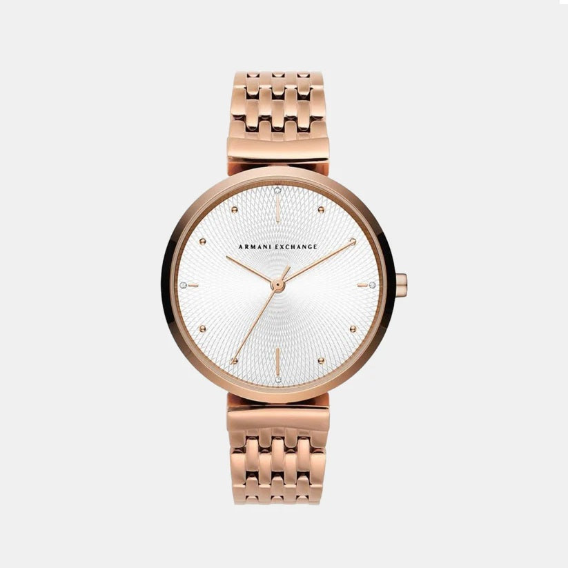 Women Quartz Silver Dial Analog Stainless Steel Watch AX5901