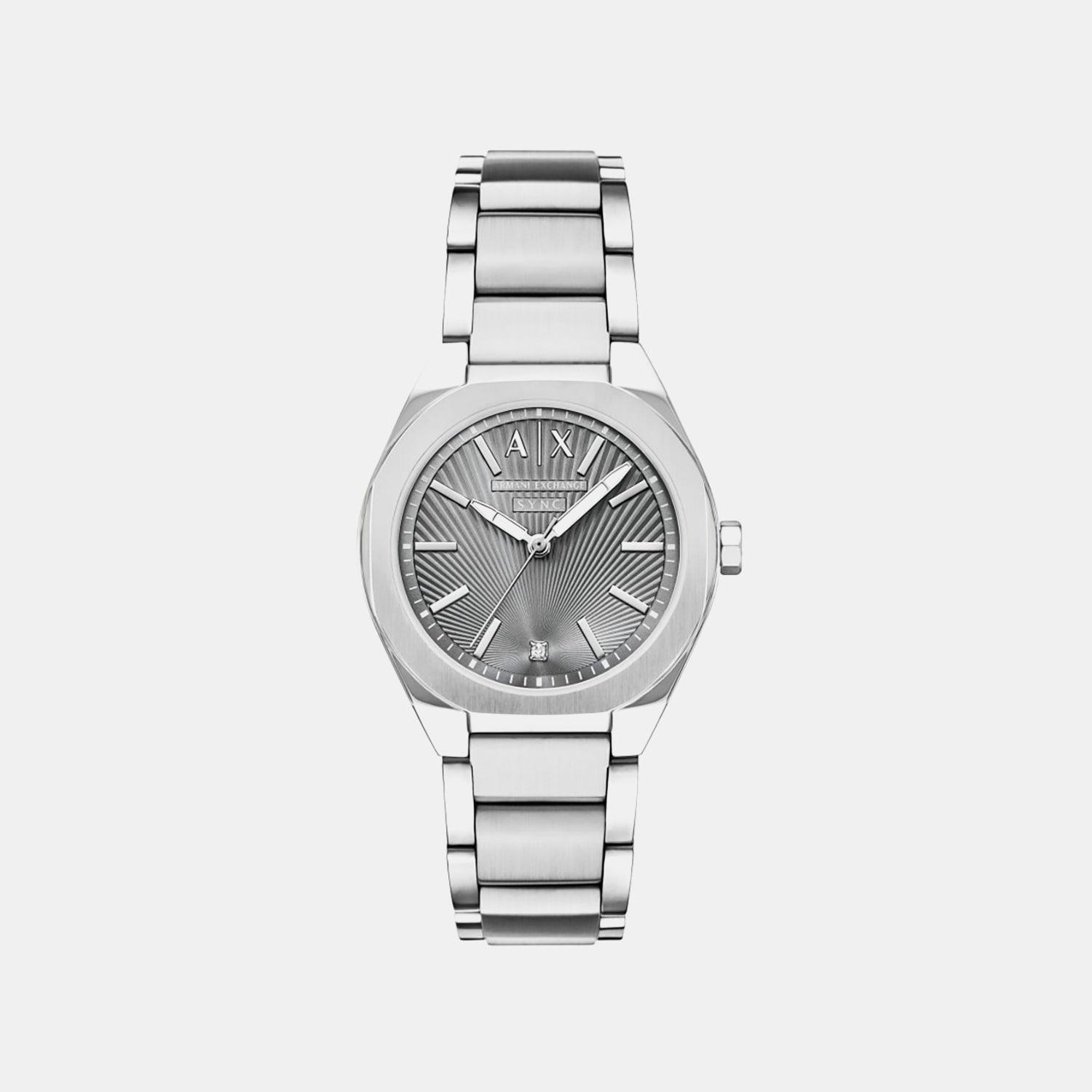 Sync Women Quartz Black Dial Analog Stainless Steel Watch AX6030