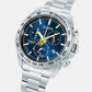 Men Quartz Blue Dial Chronograph Stainless Steel Watch AX7015X1