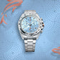 Men Quartz Blue Dial Chronograph Stainless Steel Watch AX7019X1