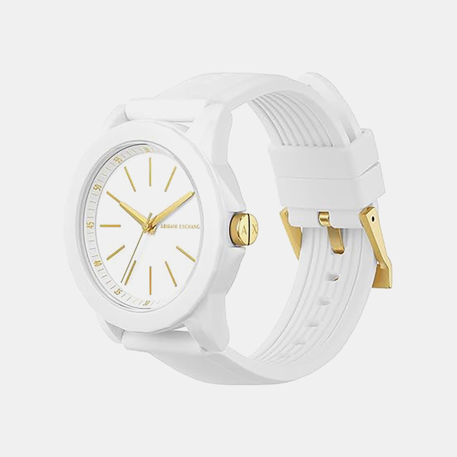 Lady Banks Women Quartz White Dial Analog Silicone Watch AX7126