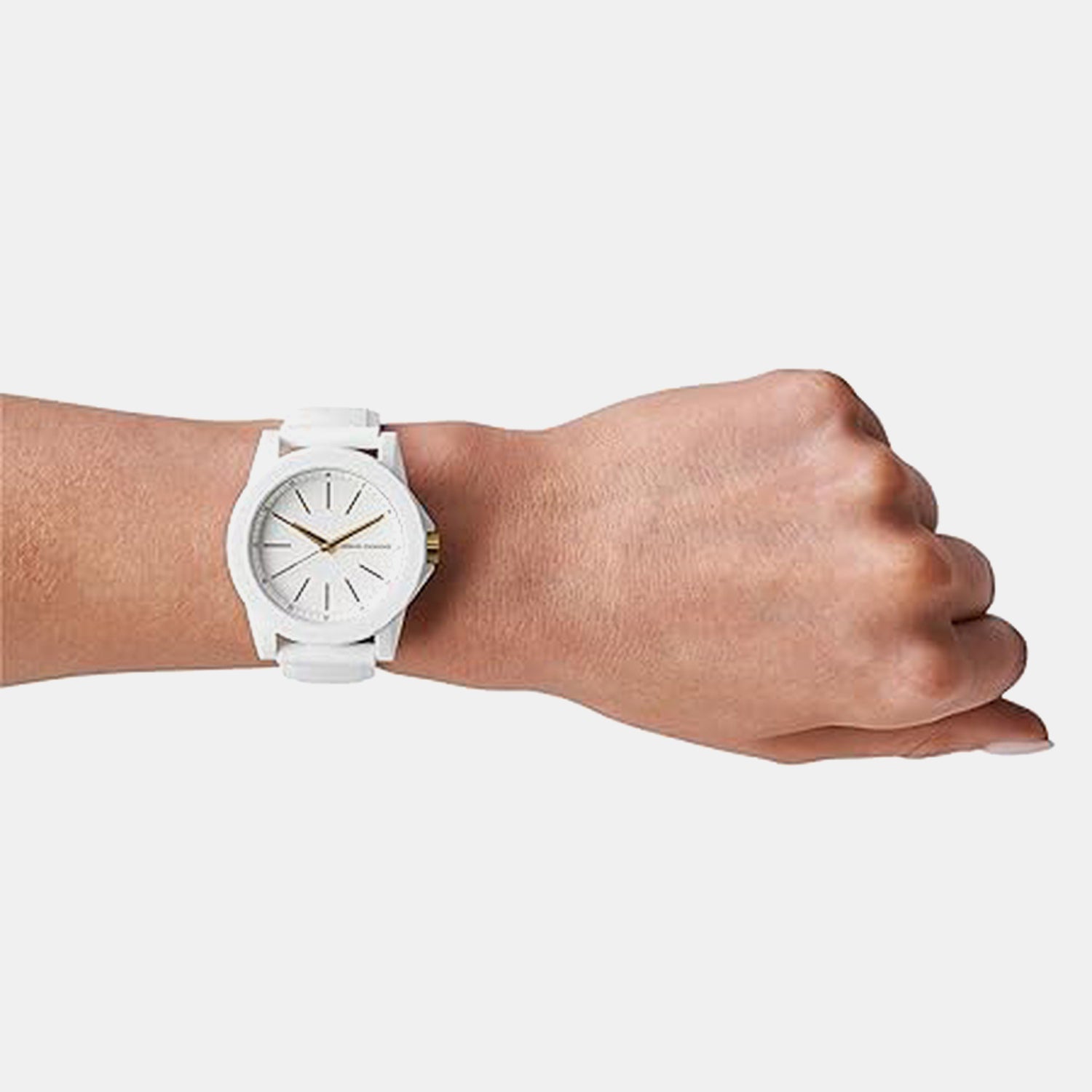 Lady Banks Women Quartz White Dial Analog Silicone Watch AX7126