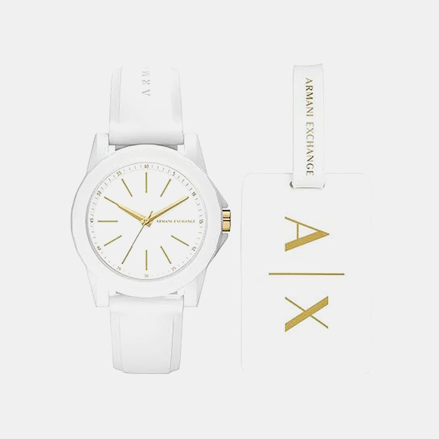 Lady Banks Women Quartz White Dial Analog Silicone Watch AX7126