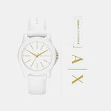 Lady Banks Women Quartz White Dial Analog Silicone Watch AX7126