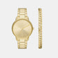 Men Quartz Gold Dial Analog Stainless Steel Watch AX7144SET