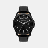 Banks Men Quartz Black Dial Analog Leather Watch AX7147SET