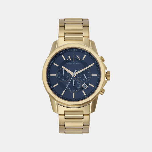 Banks Men Quartz Blue Dial Chronograph Stainless Steel Watch AX7151SET