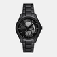 Na Men Quartz Black Dial Multi-Function Stainless Steel Watch AX7160SET