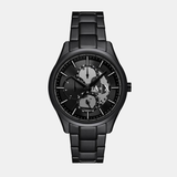 Na Men Quartz Black Dial Multi-Function Stainless Steel Watch AX7160SET