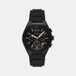Men Quartz Black Dial Chronograph Silicone Watch AX7165SET