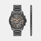Men Quartz Grey Dial Chronograph Stainless Steel Watch AX7170SET