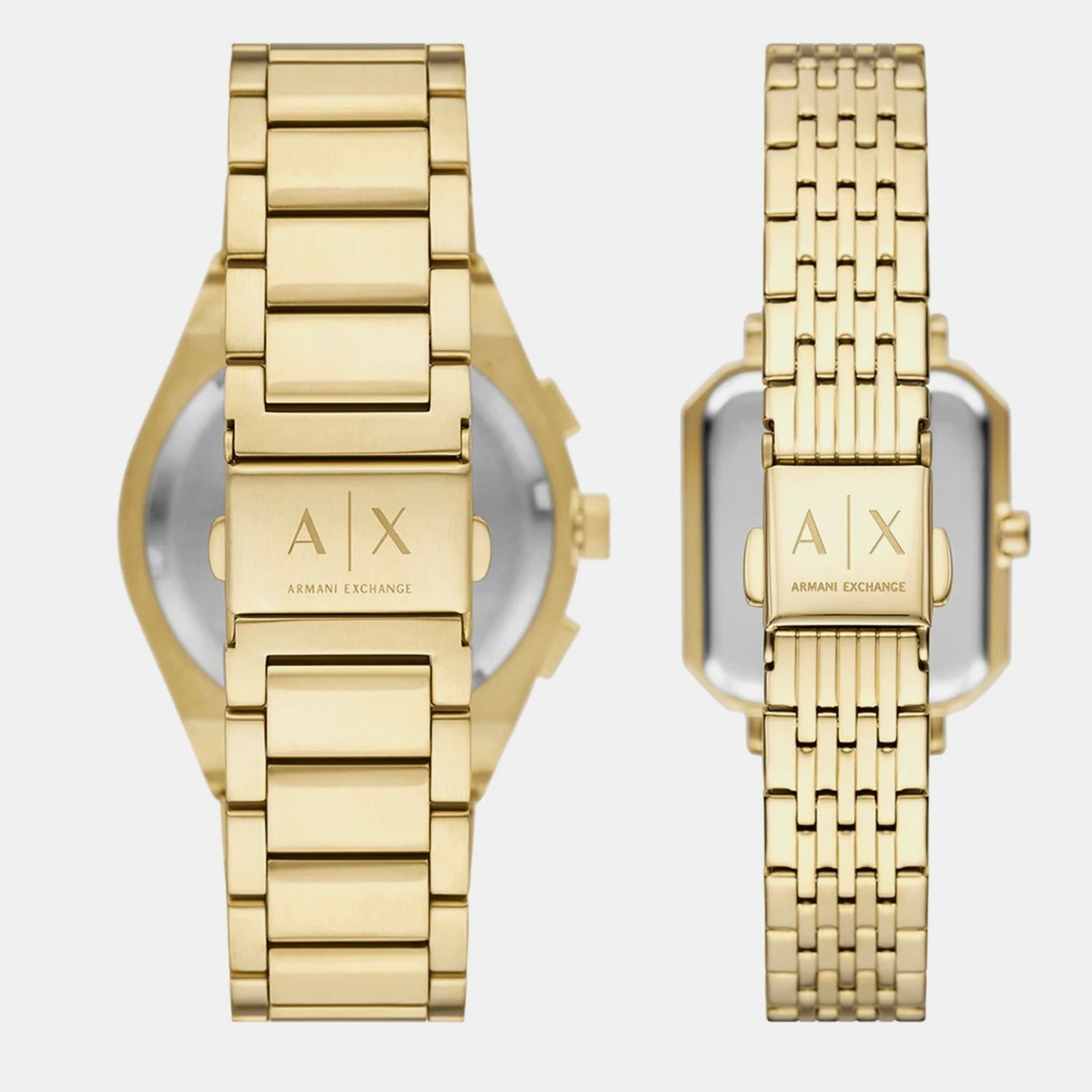 Sync Men Quartz Gold Dial Analog Stainless Steel Watch AX7171SET