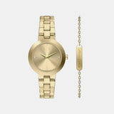 Women Quartz Black Dial Analog Stainless Steel Watch AX7177SET