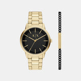 Lexington Pave Men Quartz Grey Dial Multi-Function Stainless Steel Watch AX7178SET