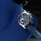 Men Quartz Blue Dial Analog Leather Watch AZ5017X1