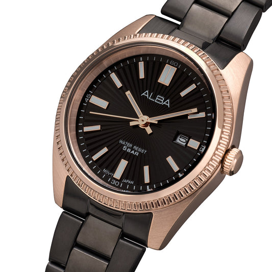 AH7CW4X1 Black+Gold Patterned Dial