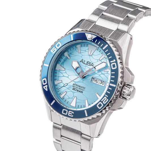 A3B023X1 Sky Blue Patterned Dial Automatic Watch