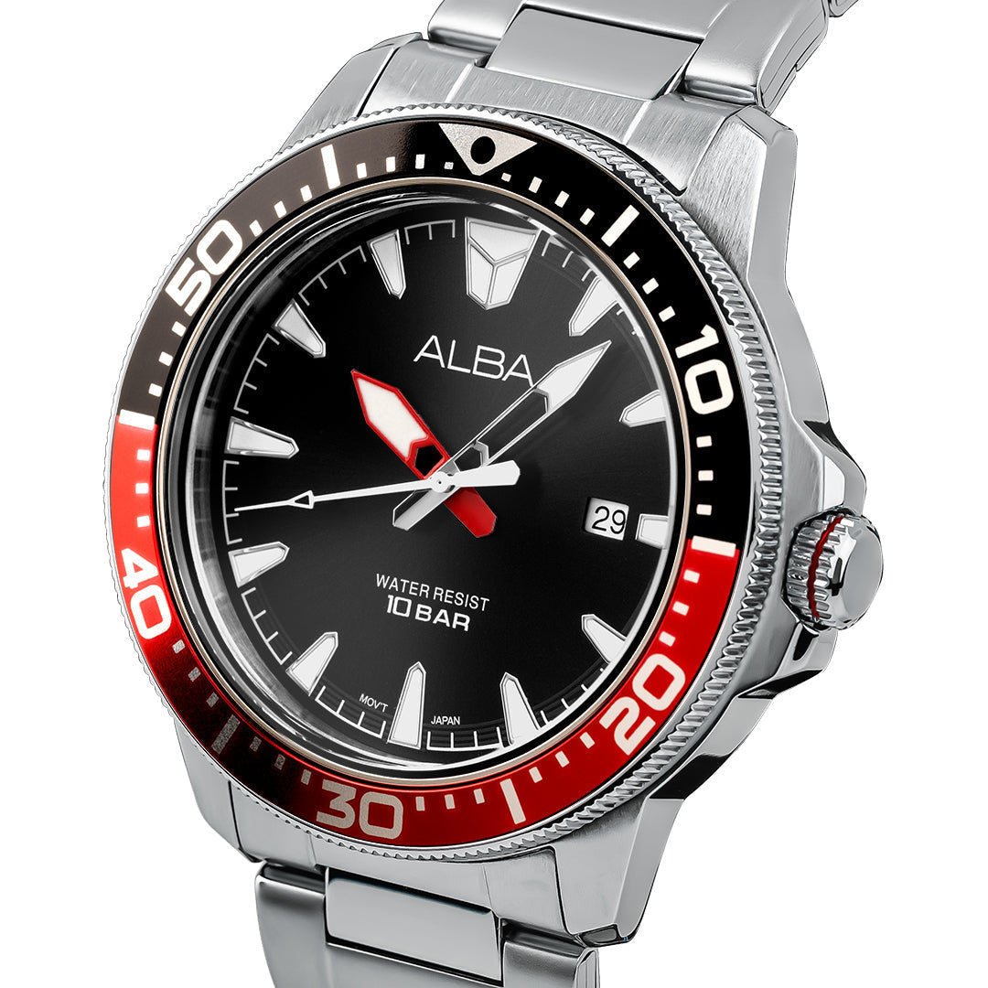 AS9T99X1 Black & Red Dial Quartz Watch
