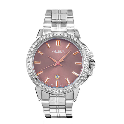 AH7CX5X1 Foxy Brown Dial Ladies Watch with Crystals