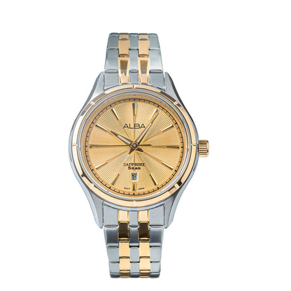 AH7CY2X1 Golden Poppy Patterned Dial Ladies Watch