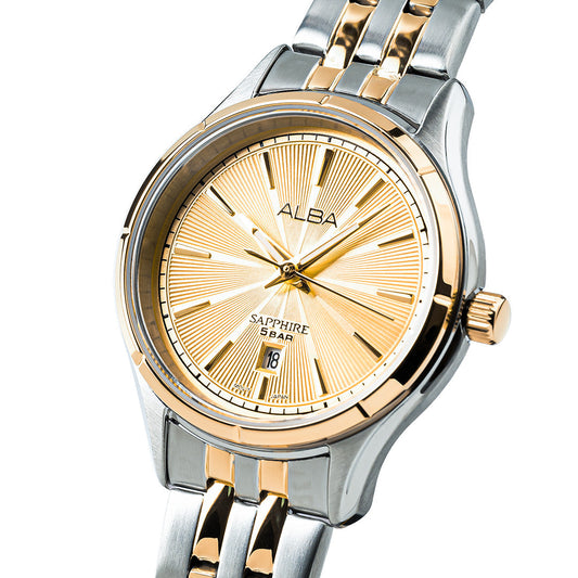 AH7CY2X1 Golden Poppy Patterned Dial Ladies Watch