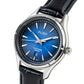 AH7CZ1X1 Deep Blue Patterened Dial Ladies Watch with Black Leather Strap