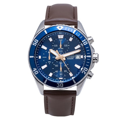 Alba AM3813X1 Blue Dial Chronograph With Leather Strap