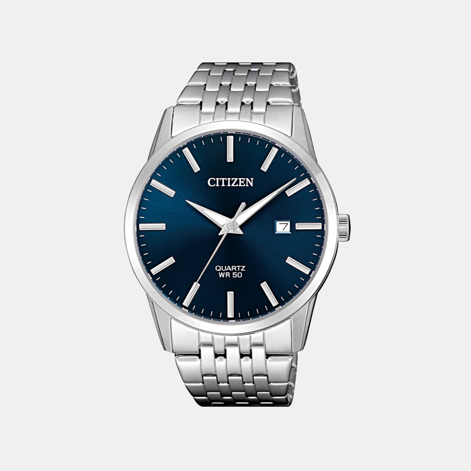 Men Quartz Blue Dial Analog Stainless Steel Watch BI5000-87L