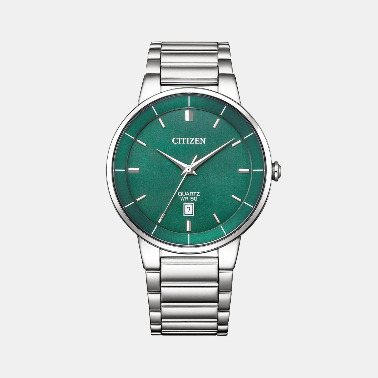 Hyperion Men Quartz Green Dial Analog Stainless Steel Watch BI5120-51X