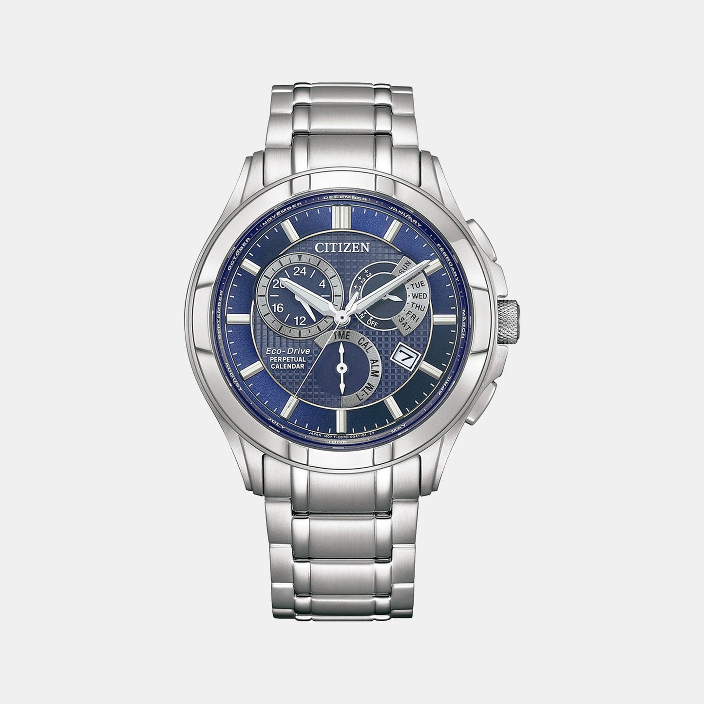 BI Men Quartz Blue Dial Chronograph Stainless Steel Watch BL8160-58L