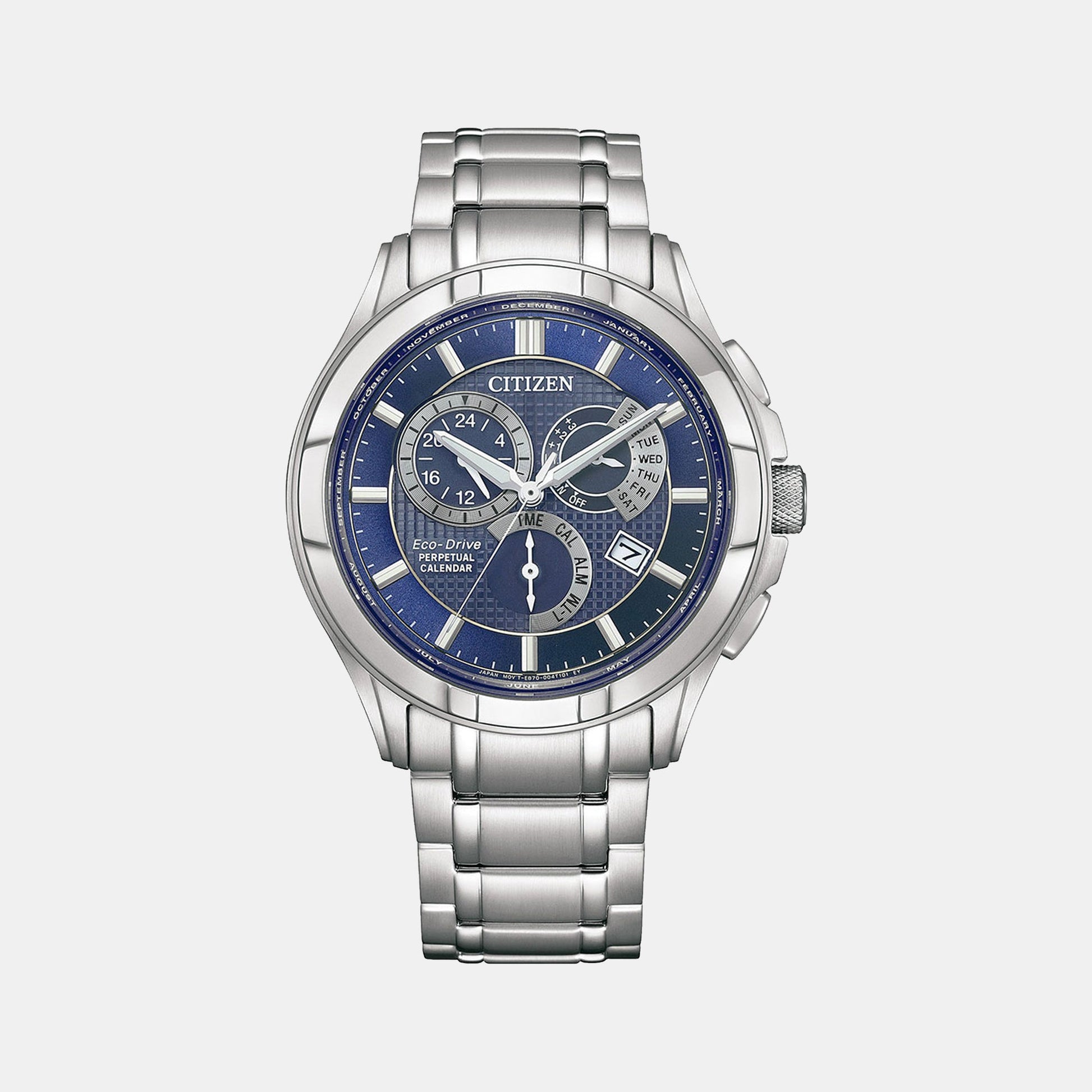 BI Men Quartz Blue Dial Chronograph Stainless Steel Watch BL8160-58L