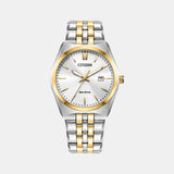 Corso Men Quartz White Dial Analog Stainless Steel Watch BM7334-58B