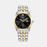 Corso Men Quartz Black Dial Analog Stainless Steel Watch BM7334-58E