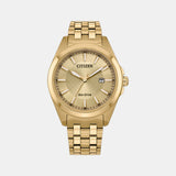 Eco-Drive Men Quartz Champagne Dial Analog Stainless Steel Watch BM7532-54P
