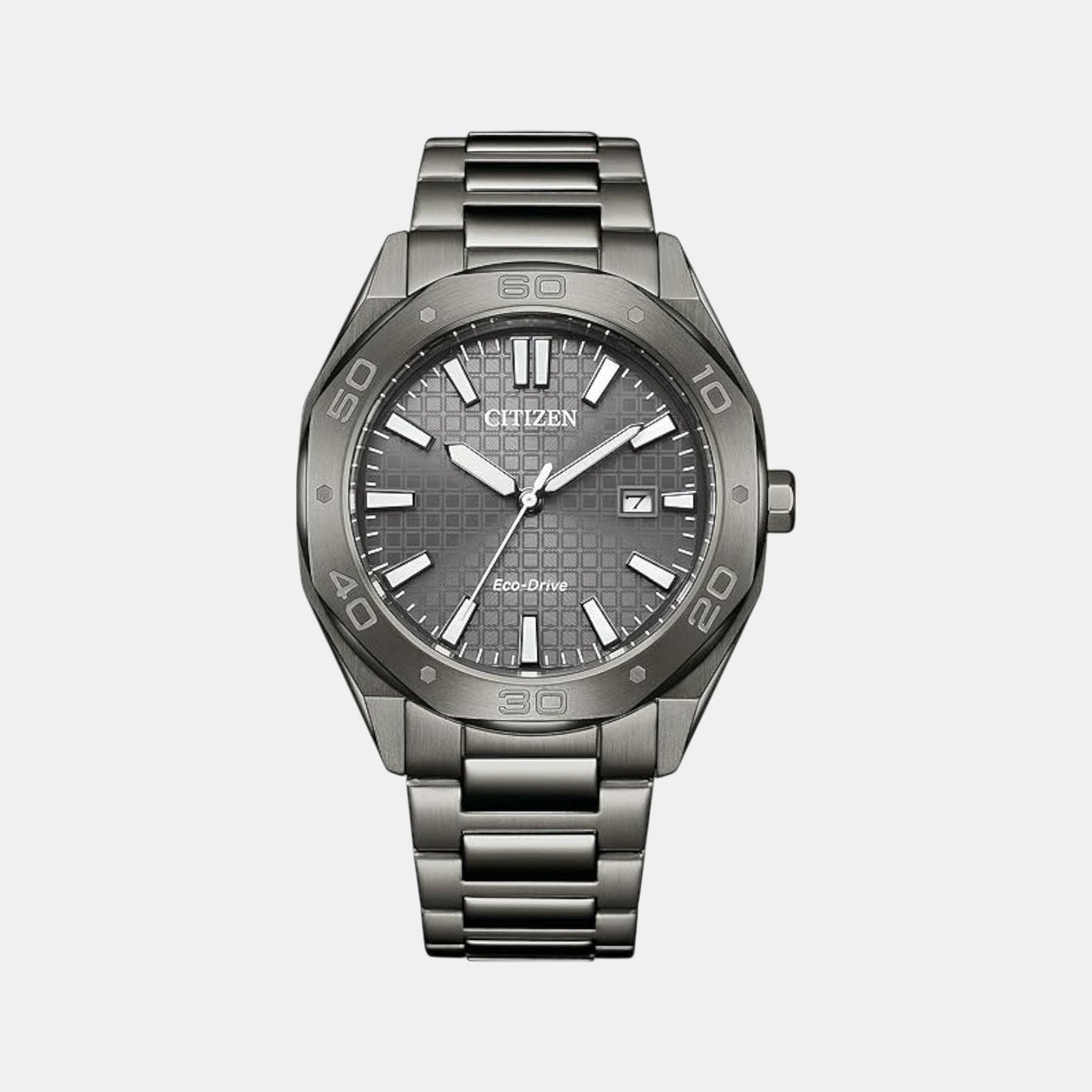 Eco-Drive Men Quartz Grey Dial Analog Stainless Steel Watch BM7637-81H