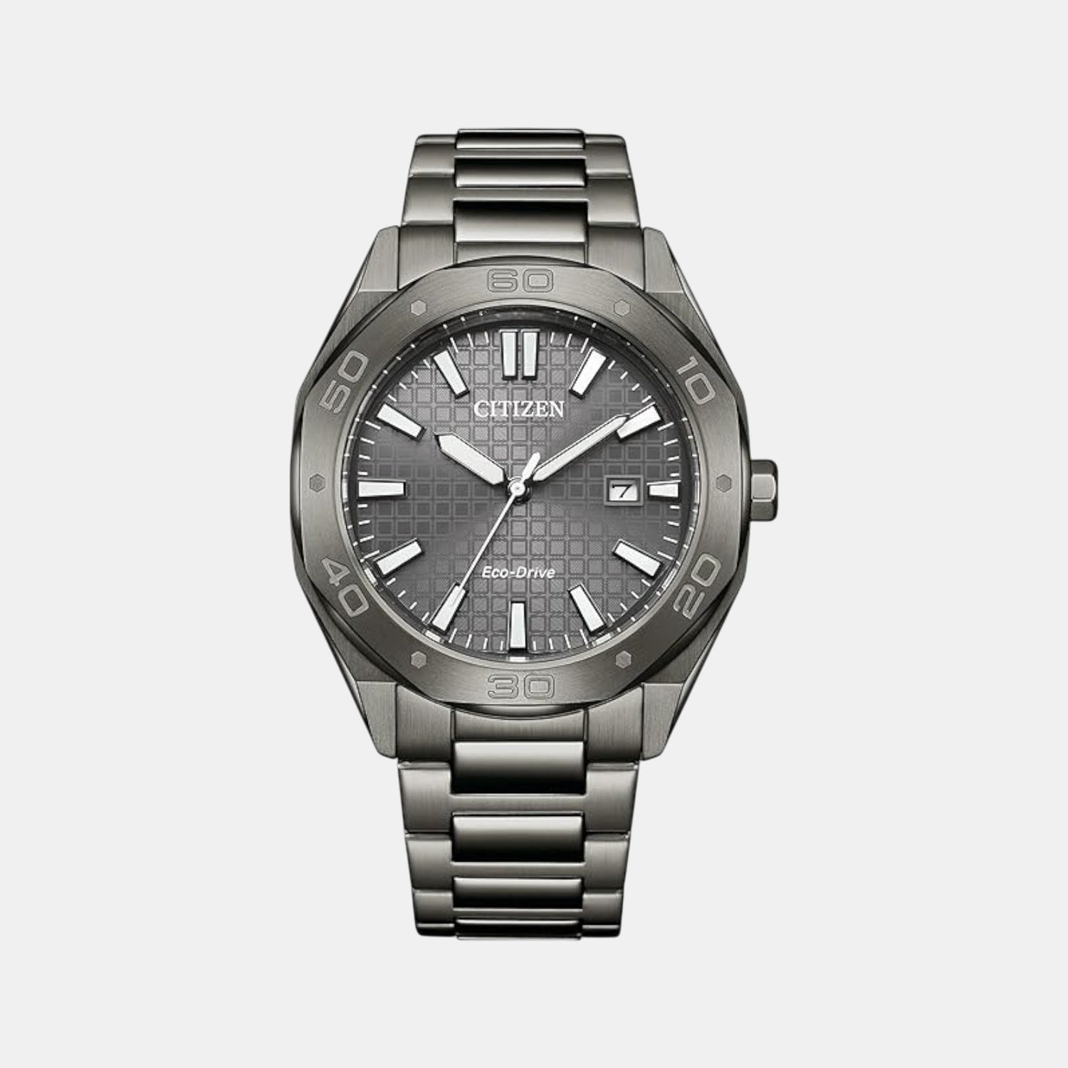 Eco-Drive Men Quartz Grey Dial Analog Stainless Steel Watch BM7637-81H