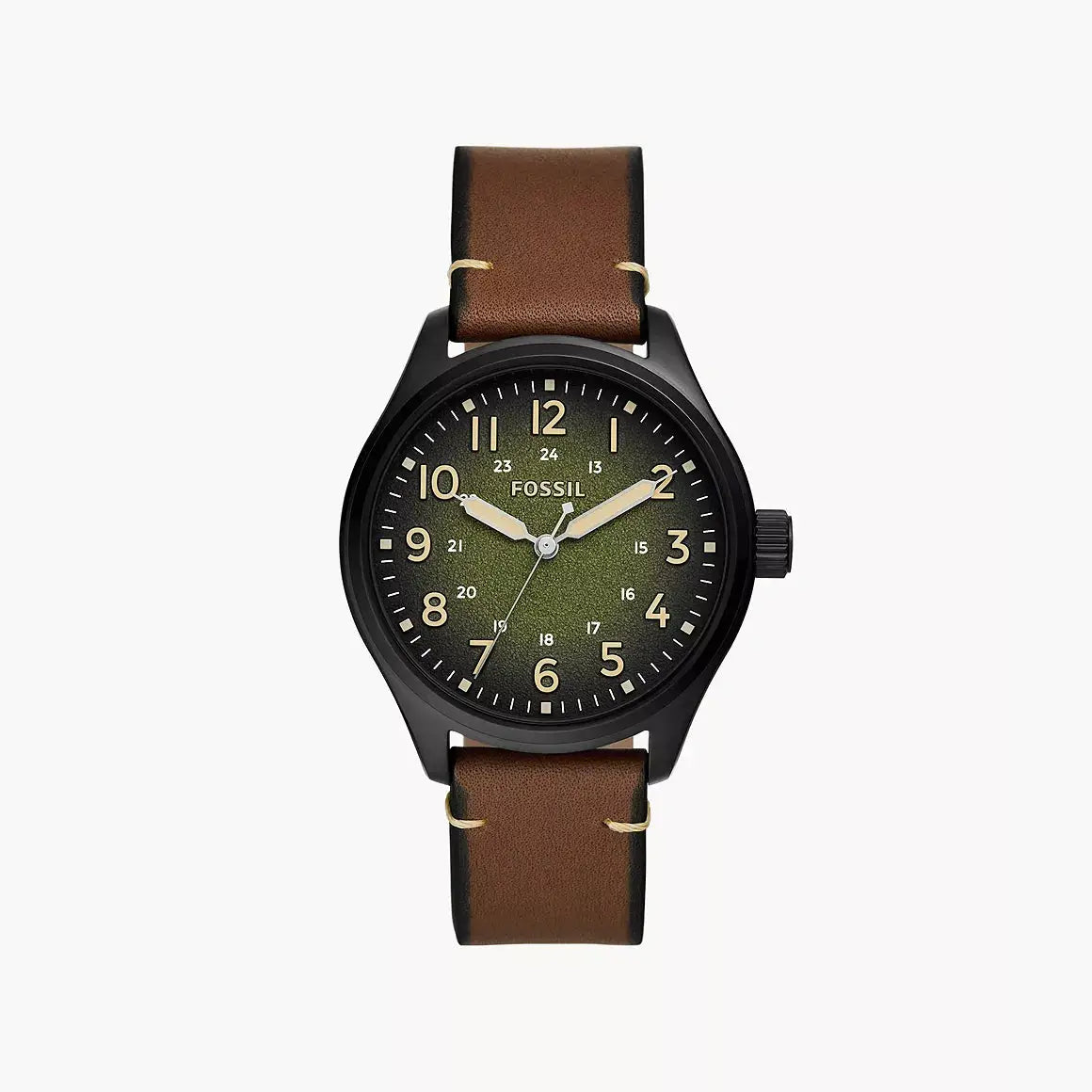 Fossil Easton Three-Hand Brown Leather Watch