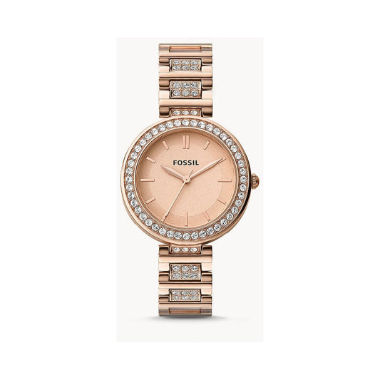 FOSSIL Karli Three-Hand Rose Gold-Tone Stainless Steel Watch BQ3181