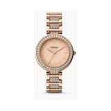 FOSSIL Karli Three-Hand Rose Gold-Tone Stainless Steel Watch BQ3181